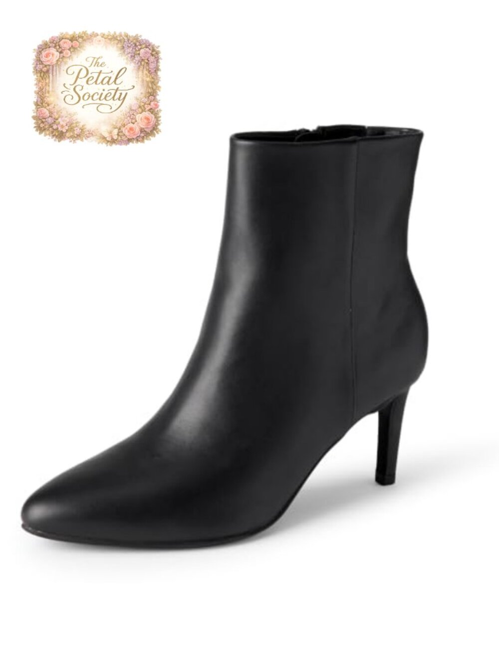 Stiletto Heel Dress Ankle Boots Side Zip Faux Leather Women's